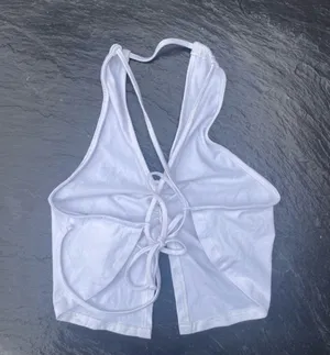 Motel rocks halter open back crop top thumbnail 3