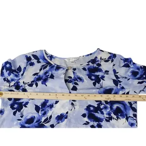 Counterparts Womens Cottagecore Blouse Blue‎ Floral Bell Sleeve Large thumbnail 7