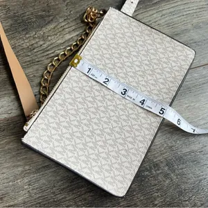Michael Kors Mini Belt Bag Wristlet Purse Medium Cream Grey Tan Vegan Leather thumbnail 7