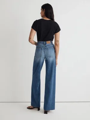 Madewell Superwide Leg Jeans High Rise Blue Denim Size 28 thumbnail 4