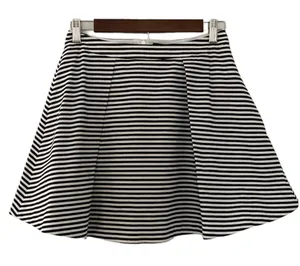Kate Spade Saturday Full Pleated Stripe Mini Skirt Size 0 Navy White‎ thumbnail 1
