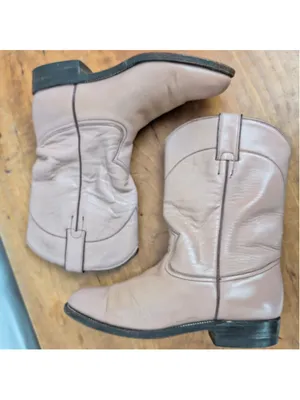 Vintage Pecos Bill soft pink Ladies' Leather Roper Western Boots Size 7 thumbnail 6