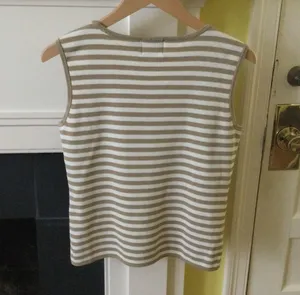 Nicaya Sleeveless Sweater Tank Tan & White - Sz Medium thumbnail 2