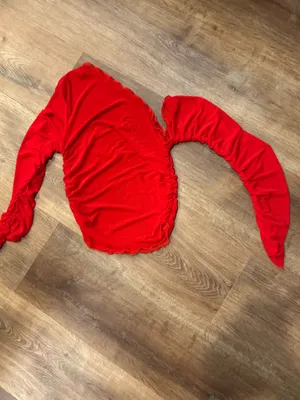 Red mesh long sleeve shirt thumbnail 2