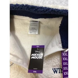 Disney Mickey‎ Mouse Winter Sports Sherpa Fleece Half Zip Pullover Off White XXL thumbnail 4