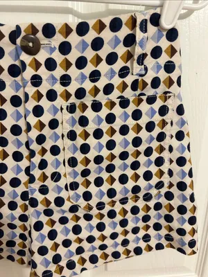 Anthropologie Maeve The Colette Shorts Blue Geometric Print High Waist Size 26 thumbnail 6