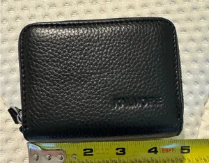 Black Leather Zip Wallet thumbnail 1