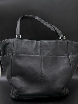 COACH F23662 Park Black Pebbled Leather North/South Tote Bag thumbnail 3