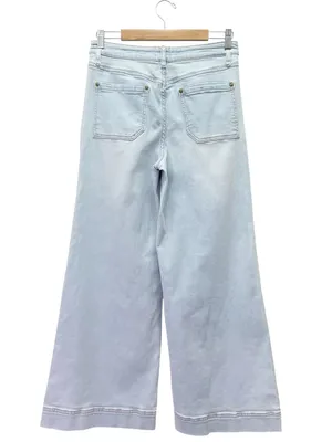 Maeve Anthropologie Jeans Sz 29 Light Wash High Rise Wide Leg Crop Stretch Denim thumbnail 3