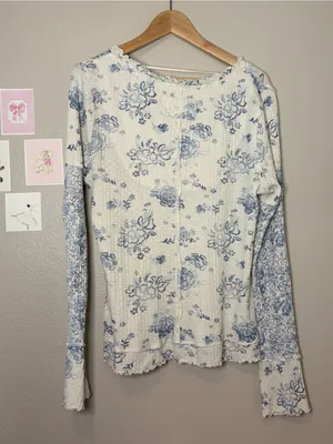 We The Free Clover Top in Ivory Combo FREE PEOPLE XL coquette whimsy coastal thumbnail 5