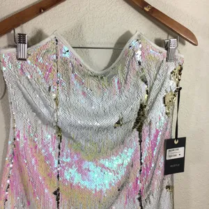 NWT 4SI3NNA Alina white sequins strapless dress thumbnail 5