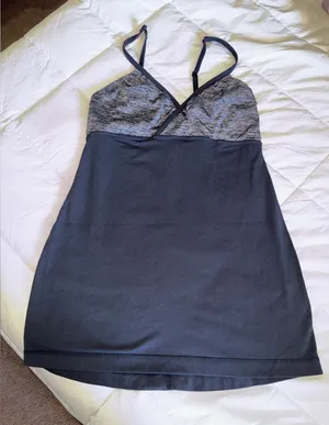 lululemon athletica Black & Heather Gray Tank Top Dress thumbnail 1