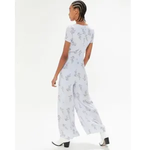 NWT Urban Outfitters UO KerriAnn lilac floral wide leg jumpsuit feminine Sz M thumbnail 4