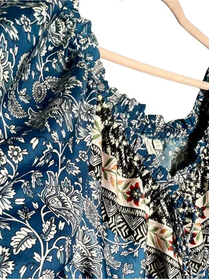 Joie Floral Crop Top Large Blouse ~ Boho Puff Sleeve Top ~ New thumbnail 3