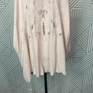 Free People Cool Nights Crochet Cardigan Conch Pink Size Small‎ thumbnail 11