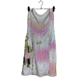 4SI3NNA Alina Strapless Sequin Mini Dress Size Medium White Pink Sz M thumbnail 2