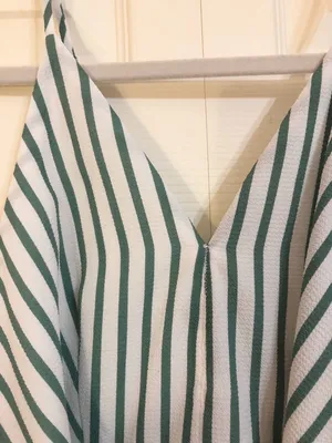 Gianni Bini Green and White Striped Romper thumbnail 2