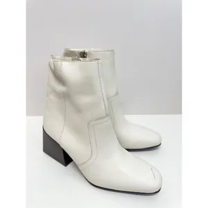 Blondo Boots Salome Ivory‎ Leather Waterproof Block Heel Ankle Booties Size 6.5 thumbnail 3