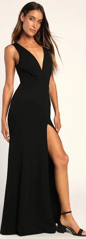 Lulus All For The Romance Black Backless Mermaid Maxi Dress thumbnail 4