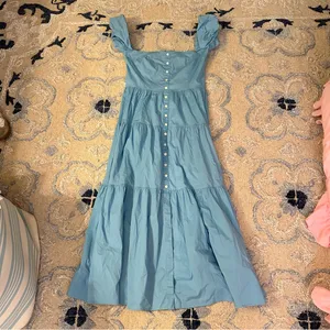 Staud Elio Dress in Bright Blue thumbnail 2