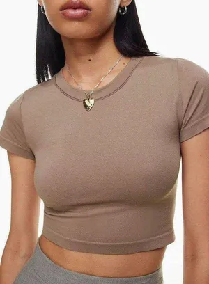 Aritzia Sundays Best Beige Cropped Tee thumbnail 1