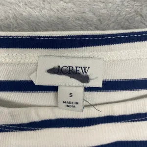 J Crew Top Womens Small‎ Blue Striped Boatneck Top Heart Elbow Patches Nautical thumbnail 4