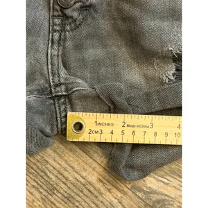 We The Free People Distressed Mini Denim Shorts Washed Black Button Fly Size‎ 26 thumbnail 7