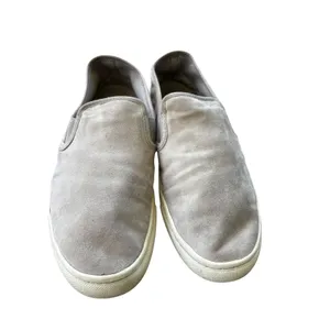 Tory Burch Max Slip On Sneakers‎ 9.5 Grey Suede Leather Casual Designer Shoes thumbnail 2