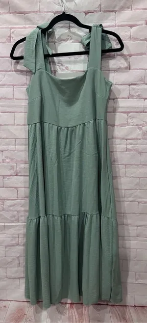 See‎ you Monday green dress size large flowy beach vacation thumbnail 1