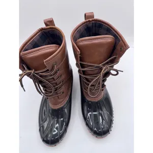 Sporto 8M Black Brown Duck Boots‎ Women Ariel Lace Up Winter Rain thumbnail 3