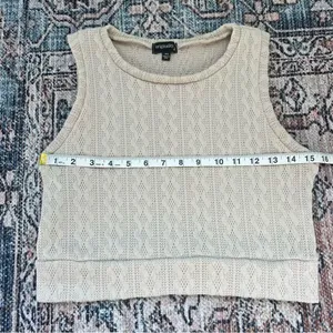 Originality Cable Knit Cropped Tank Top Sleeveless Shirt Size XS thumbnail 5