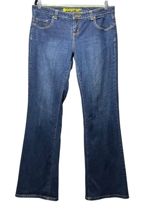 Daisy Anchor Blue‎ Bootcut Jeans Size 15 Y2K Low Rise Stretch Denim thumbnail 1
