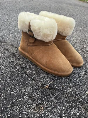 Bearpaw Women’s Size 8 Brown Suede Faux Fur Ankle Boots thumbnail 2