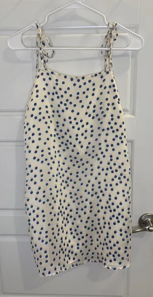 Lovers + Friends Blue Polka Dot Tie Strap Mini Dress Size S thumbnail 1