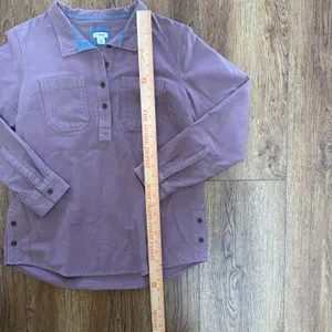 LL Bean‎ Womens Mauve Purple 100% Cotton Henley Long Sleeve Sweater Item Size M thumbnail 6