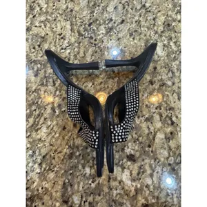 BLACK SUEDE STUDIO Onyx Crystal Embellished Mule Sandals Black Size 38.5 US 8.5 thumbnail 4