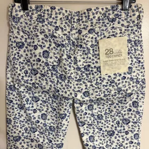 J.Crew Factory Toothpick Ankle Jeans 28 Blue White Floral Super Skinny 82835‎ thumbnail 9