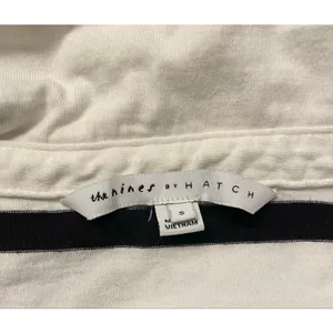 The Nines by HATCH Maternity Dress S Black White Breton Stripe Cotton Polo Prep thumbnail 4