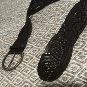 Chunky Brown Braided Leather Belt‎ thumbnail 3