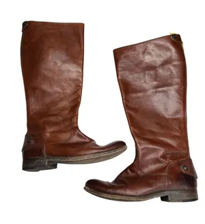 FRYE Melissa Button Leather Riding Womens 6.5 cognac Equestrian Knee High BOOTS thumbnail 1