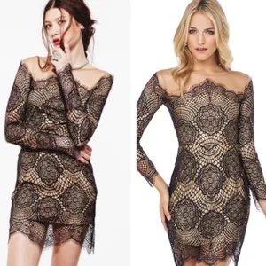 For Love & Lemons Grace Dress in Black Nude Mesh Lace size Medium $285 thumbnail 14