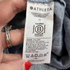 Athleta Sz 12 Retreat Linen Pull On Jogger Pants in Chambray Blue Women’s 531704 thumbnail 5
