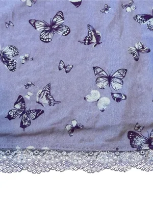 Purple Butterfly Print Babydoll Mini Slip Dress Lace Trim Y2K Fairycore Coquette thumbnail 6