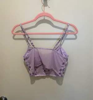 Lilac floral lace crop top Purple Size M thumbnail 6