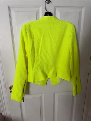 ANA Neon Yellow Textured Zip Jacket large thumbnail 4