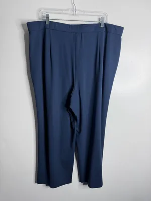 NWOT Alfred Dunner Navy Pull On Wide Leg Crop Center Seam 2X‎ Jersey Knit Casual thumbnail 5
