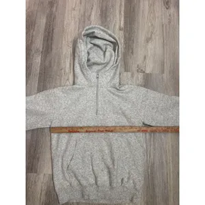 Tna Aritzia Heather Grey Quarter Zip Fleece Hoodie‎ Sweatshirt XS thumbnail 8