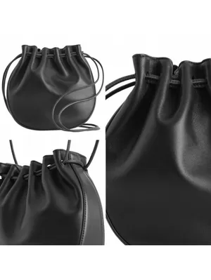 COS Gathered Pouch Bag - Leather NWT Black thumbnail 6