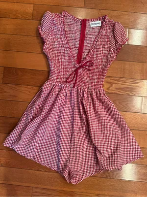 Princess Polly Wescott Red Gingham Romper Playsuit - Size 4 - EUC thumbnail 2