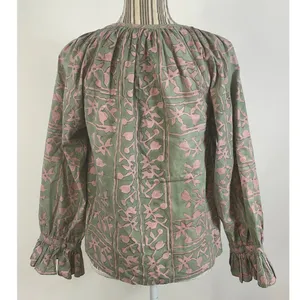 Cleobella Geen Pink Whitley Ruffle Sleeve Button Front Top Size Small thumbnail 5